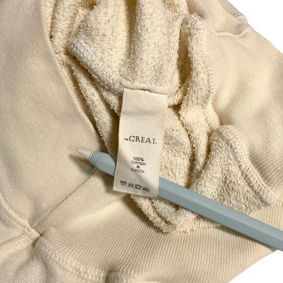 The GREAT.  Blue Jays Graphic Sweatshirt Ivory Pullover Size 0 College Print - Picture 6 of 7